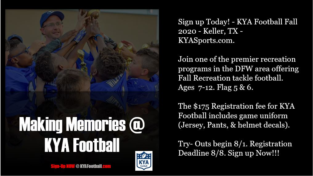 Making Memories at KYA Football League Keller Texas
